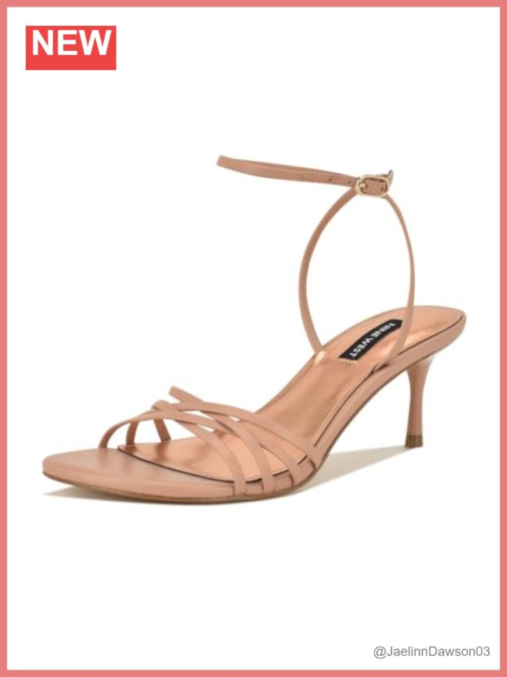 Nine West Gazey Strappy Heeled Sandals Faux Leather 2.25in Heel